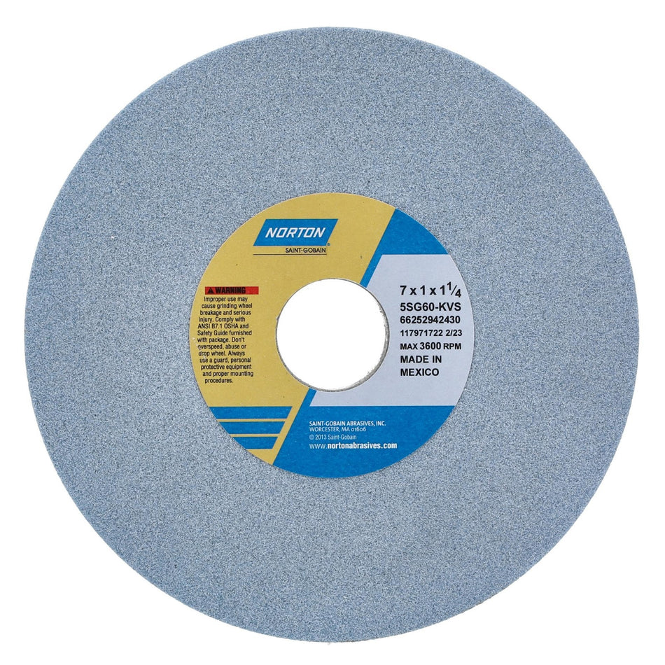 Norton 7 x 1 x 1-1/4 in SG Type 01 Toolroom Wheel 5SG 60 K VS
