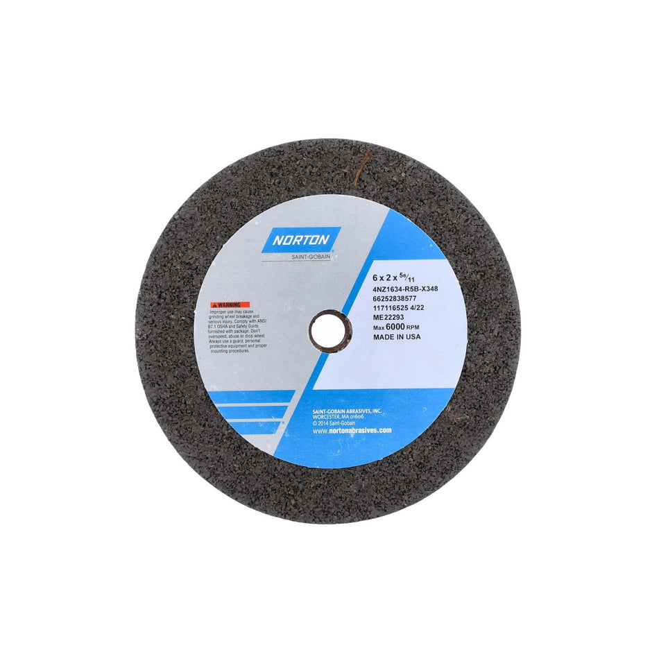 Norton 6 x 2 x 5/8 x 2 in NorZon Plus Type 06 Portable Snagging Wheel 4NZ 16 R B