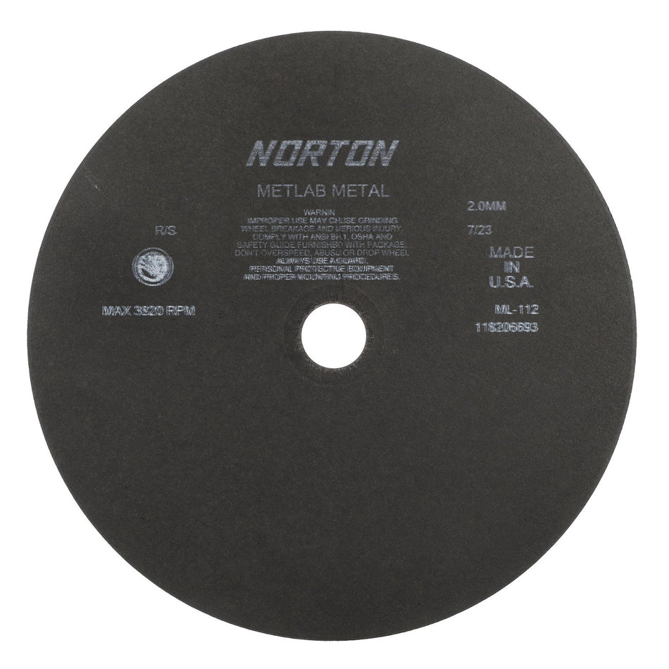 Norton 305 x 2 x 32 mm MetLab Type 41 Non-Reinforced Cut-Off Wheel AO 90 Grit G B24, 10-Pack