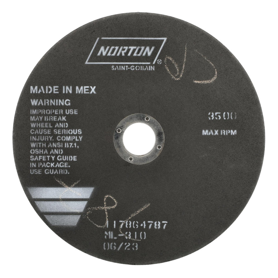 Norton 254 mm x 1.6 x 32 mm MetLab Type 41 Non-Reinforced Cut-Off Wheel AO 90 Grit N B24, 10-Pack