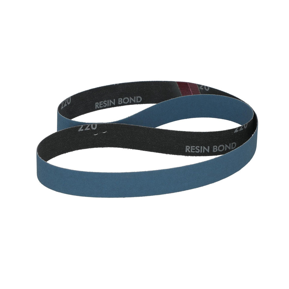 Norton 1 x 42 in BlueFire Cloth Narrow Belt 220 Grit R823P Zirconia Alumina, 50-Pack