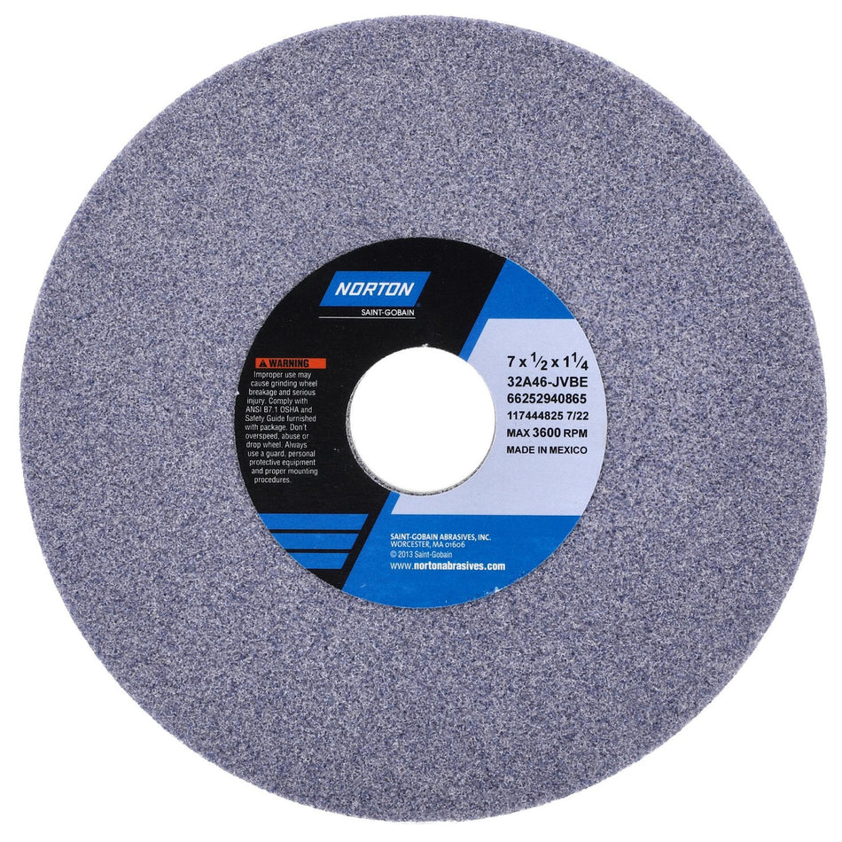Norton 7 x 1/2 x 1-1/4 in Type 01 Toolroom Wheel 32A 46 J VBE