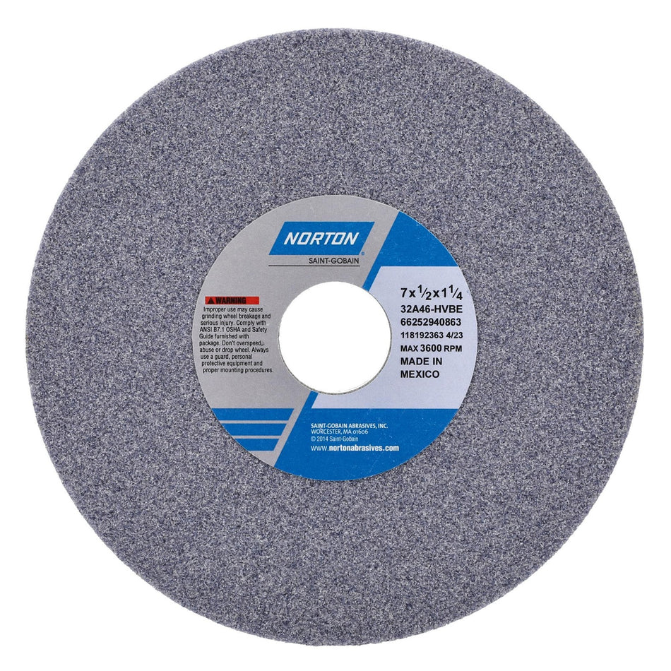 Norton 7 x 1/2 x 1-1/4 in Type 01 Toolroom Wheel 32A 46 H VBE