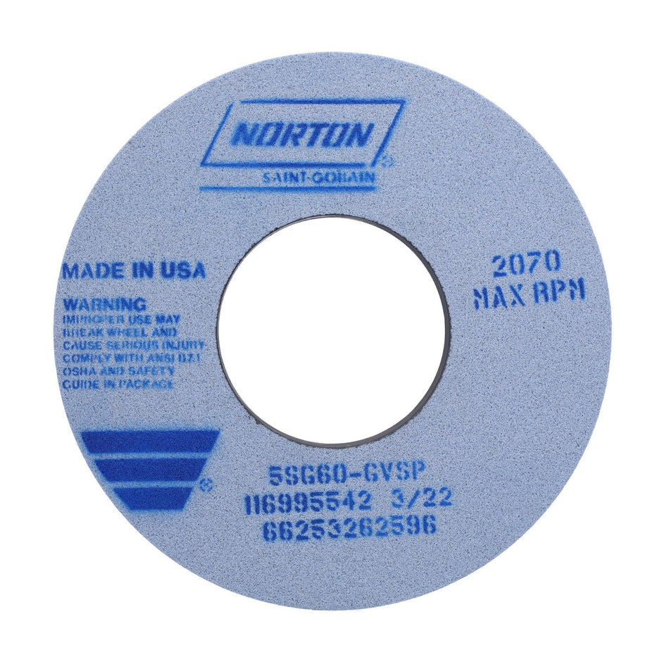 Norton 12 x 1-1/2 x 5 in SG Type 01 Toolroom Wheel 5SG 60 G VSP