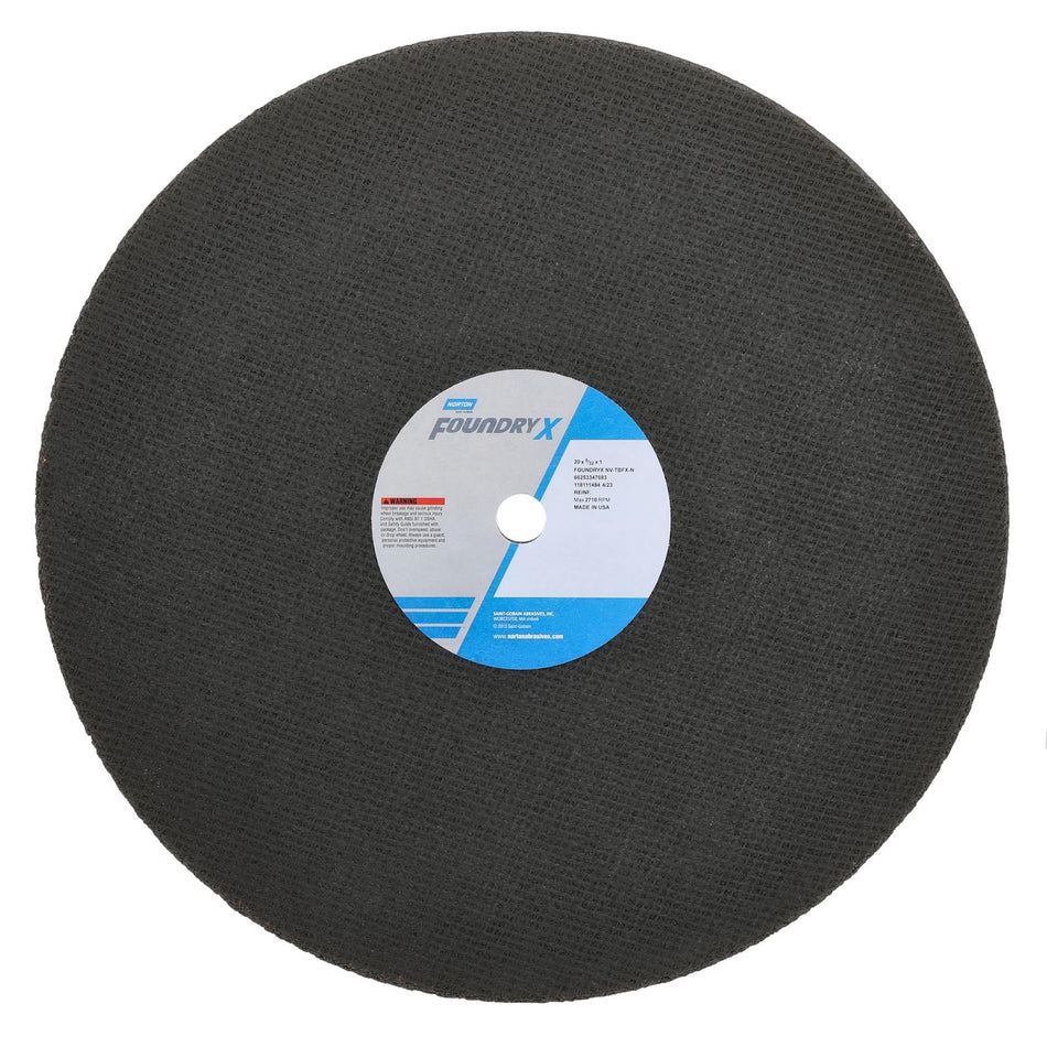 Norton 20 x 5/32 x 1 in Foundry X BlueFire Type 01 Reinforced Cut-Off Wheel ZA 20 Grit T B75N, 10-Pack