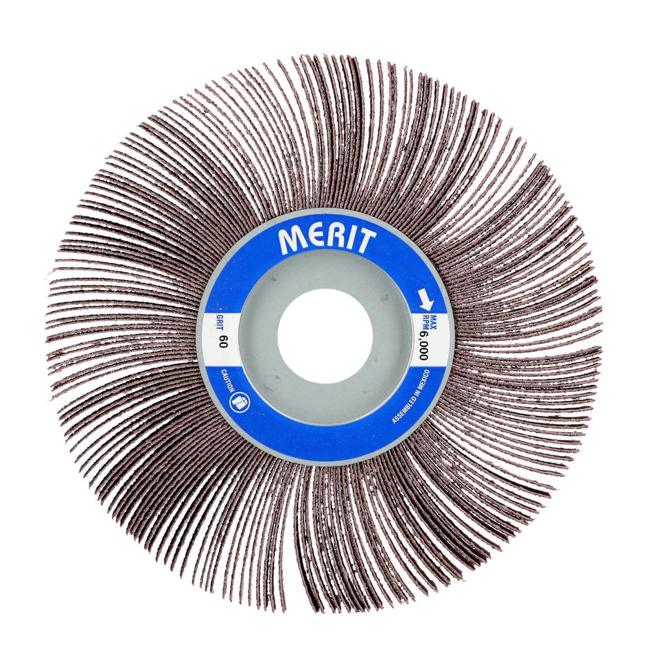 Norton 6 x 1/2 x 1 in High Performance Arbor Hole Flap Wheel P60 Grit ARY03 Aluminum Oxide, 10-Pack