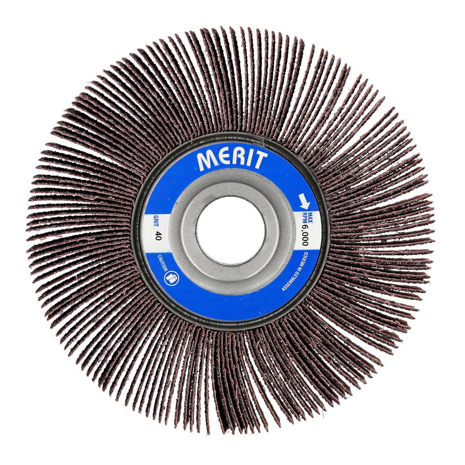 Norton 6 x 1 x 1 in High Performance Arbor Hole Flap Wheel P40 Grit ARY03 Aluminum Oxide, 5-Pack