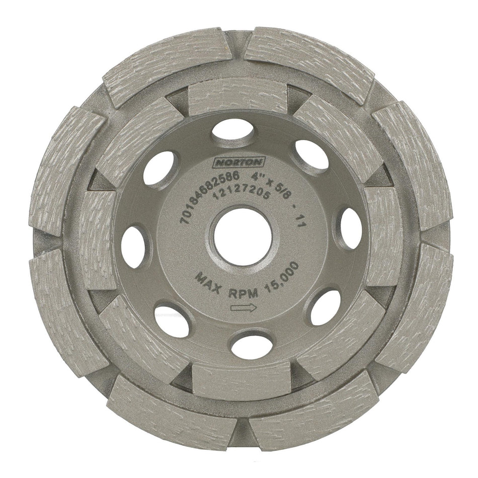 Norton 4.000 x 5/8-11 In. Norton Clipper Classic Double Row Diamond Cup Wheel