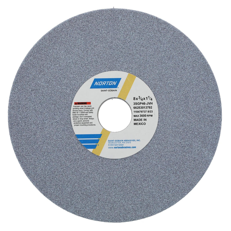Norton 8 x 3/4 x 1-1/4 in SG Type 01 Toolroom Wheel 3SGP 46 J V