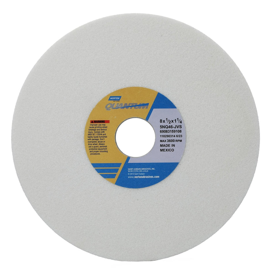 Norton 8 x 1/2 x 1-1/4 in Quantum Type 01 Toolroom Wheel 5NQ 46 J V35