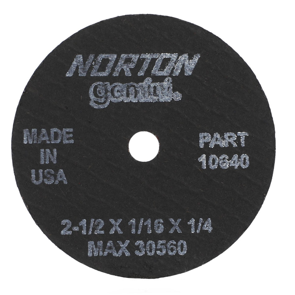 Norton 2-1/2 x 1/16 in Gemini Type 41 Cut-Off Wheel AO 36 Grit T, 25-Pack