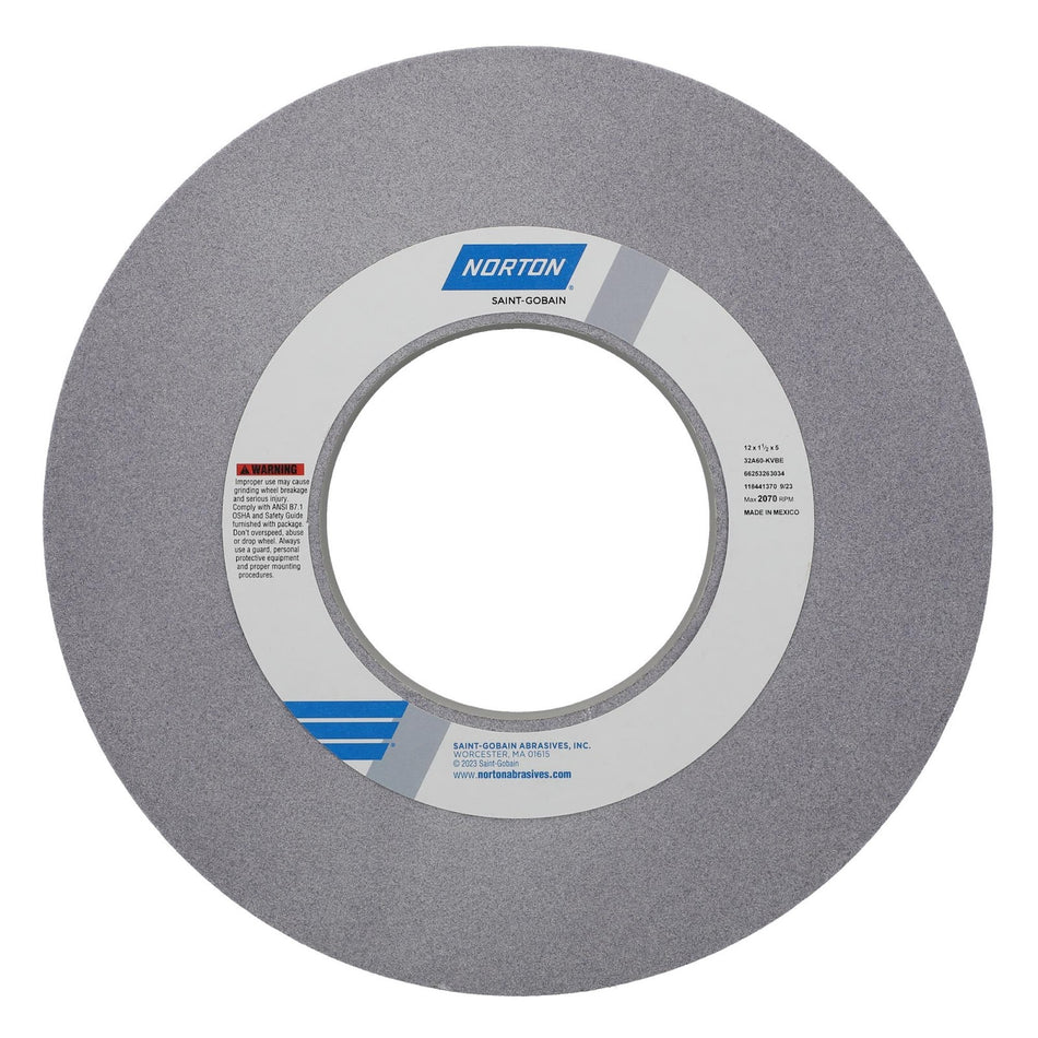 Norton 12 x 1-1/2 x 5 in Type 01 Toolroom Wheel 32A 60 K VBE