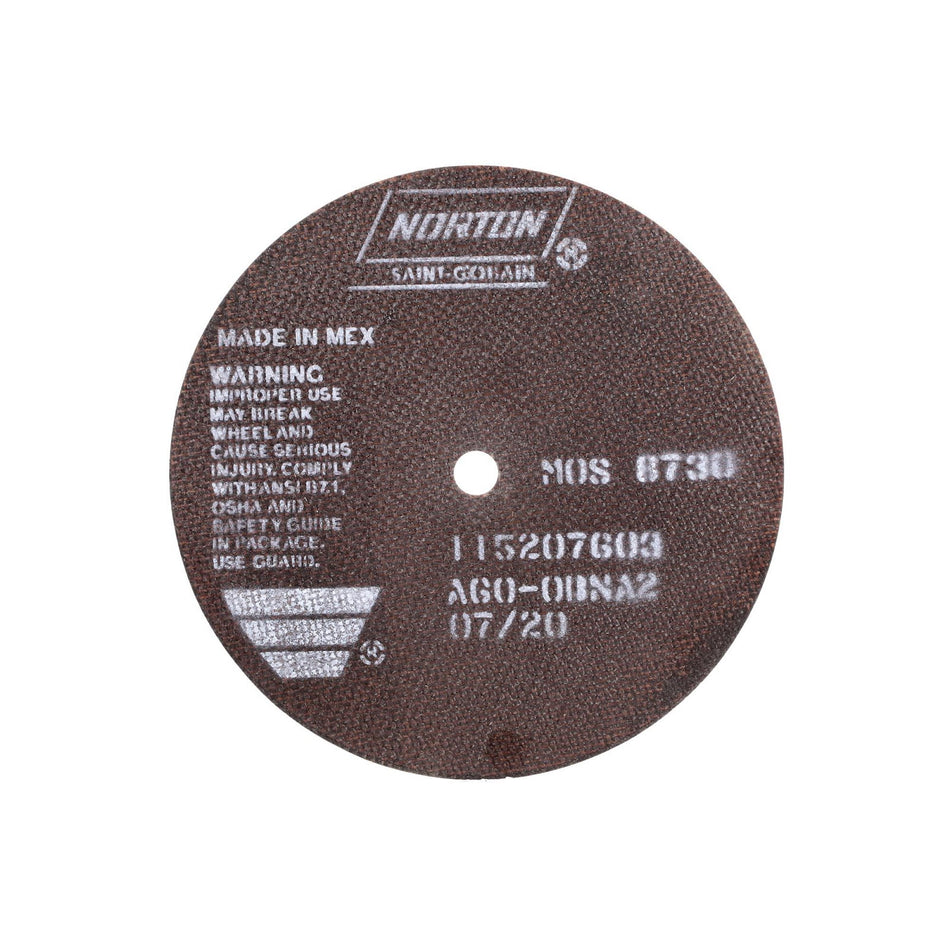 Norton 7 x 0.06 x 1/2 in OBNA2 Type 41 Reinforced Cut-Off Wheel AO 60 Grit O BNA2, 25-Pack