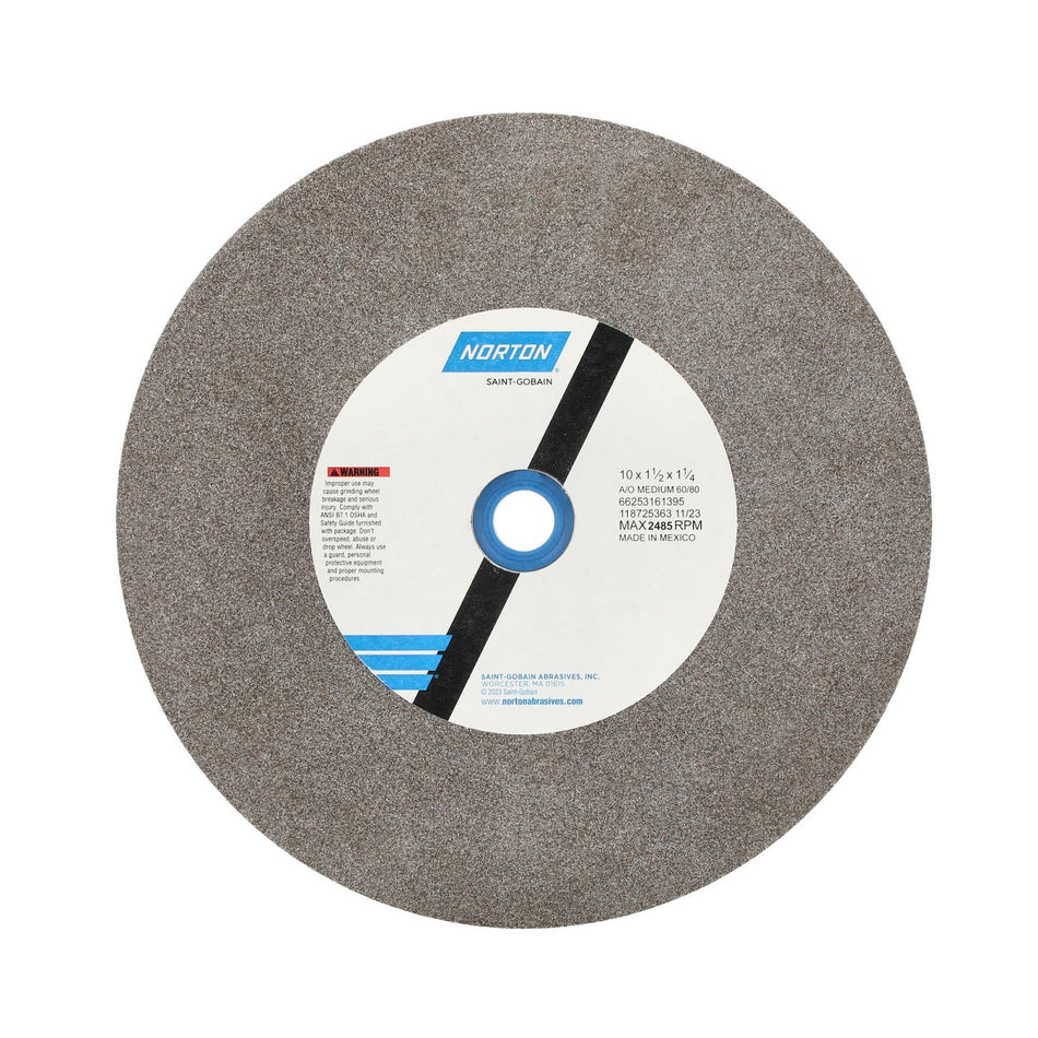 Norton 10 x 1-1/2 x 1-1/4 in Gemini Bench Straight Wheel 01 57A 60 N VBE
