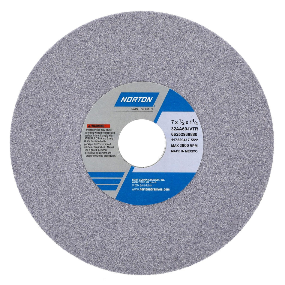 Norton 7 x 1/2 x 1-1/4 in Type 01 Toolroom Wheel 32AA 60 I VTR