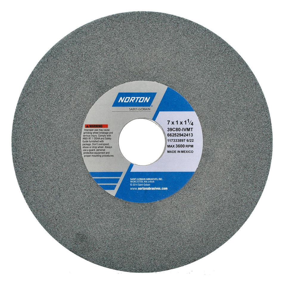 Norton 7 x 1 x 1-1/4 in Type 01 Toolroom Wheel 39C 80 J VMT