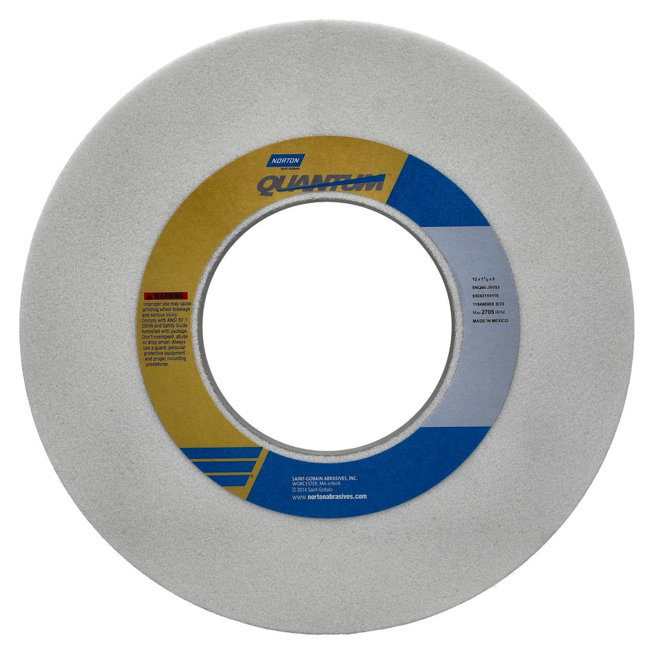 Norton 12 x 1-1/2 x 5 in Quantum Type 01 Toolroom Wheel 5NQ 46 J V35