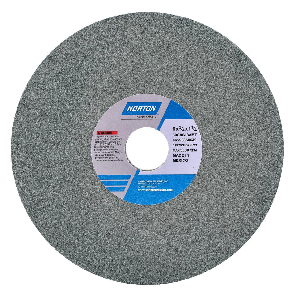 Norton 8 x 3/4 x 1-1/4 in Type 01 Toolroom Wheel 39C 80 J VMT