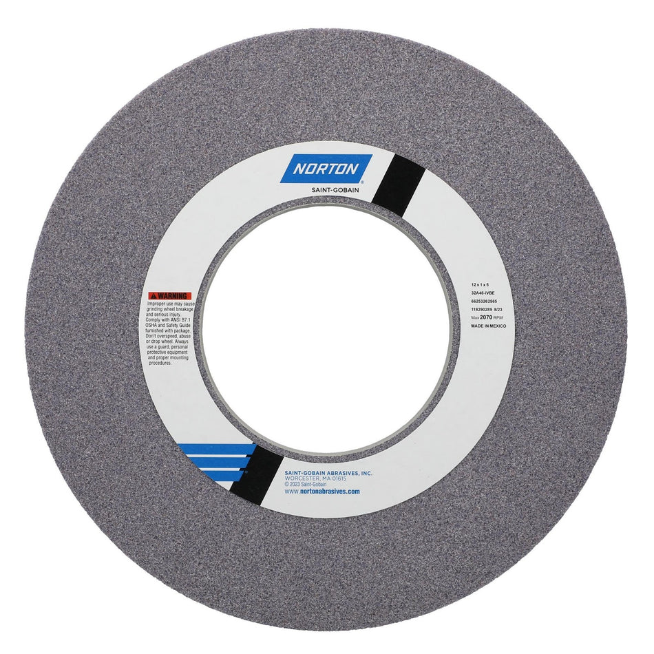 Norton 12 x 1 x 5 in Type 01 Toolroom Wheel 32A 46 I VBE