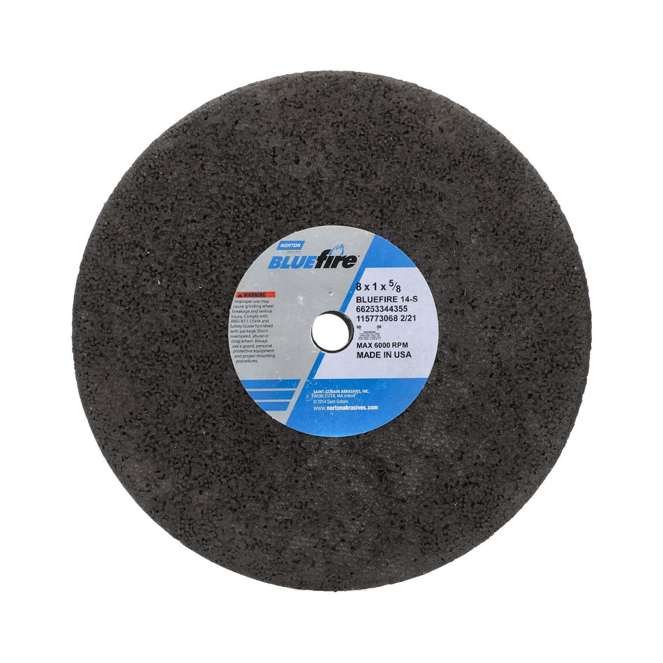 Norton 8 x 1 x 5/8 in BlueFire Type 01 Portable Snagging Wheel 4NV 14 S BS