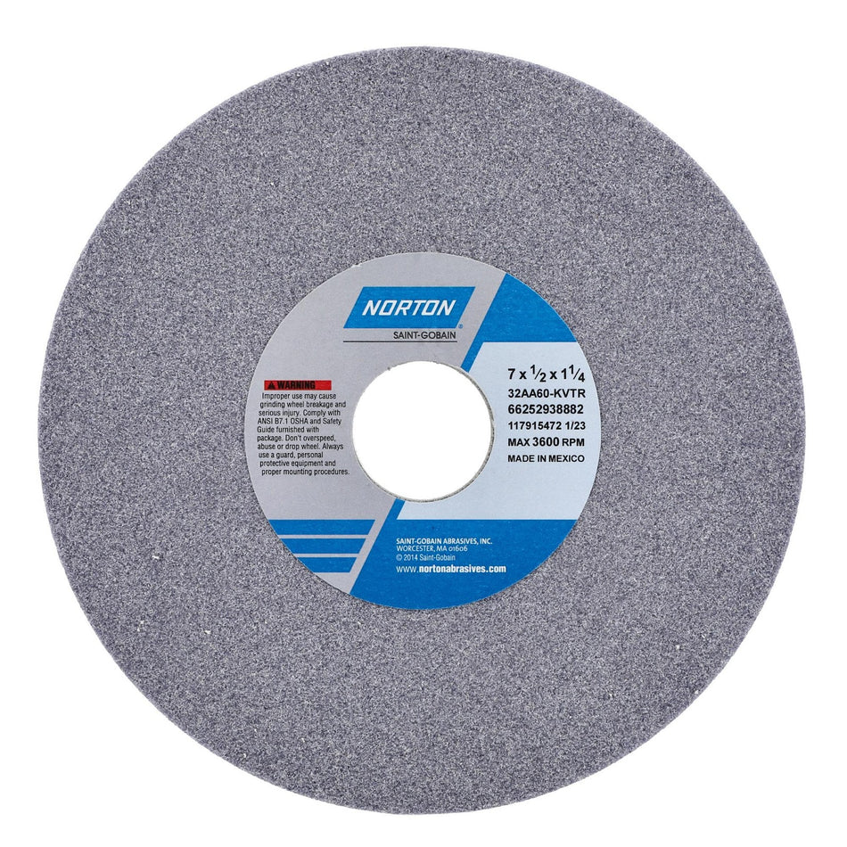 Norton 7 x 1/2 x 1-1/4 in Type 01 Toolroom Wheel 32AA 60 K VTR