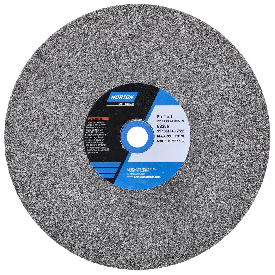 Norton 8 x 1 x 1 in Gemini Bench Straight Wheel 01 57A 36 P VBE
