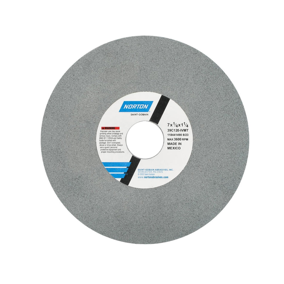 Norton 7 x 1/4 x 1-1/4 in Type 01 Toolroom Wheel 39C 120 J VMT