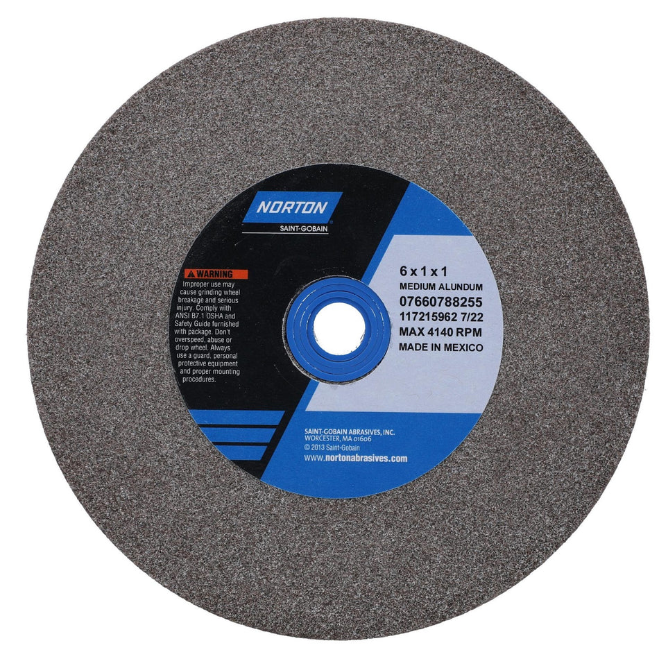 Norton 6 x 1 x 1 in Gemini Bench Straight Wheel 01 57A 60 N VBE