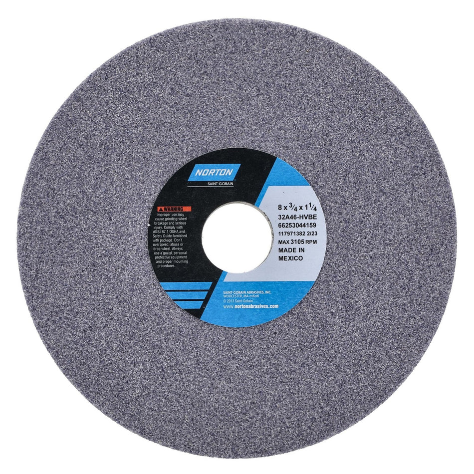 Norton 8 x 3/4 x 1-1/4 in Type 01 Toolroom Wheel 32A 46 H VBE