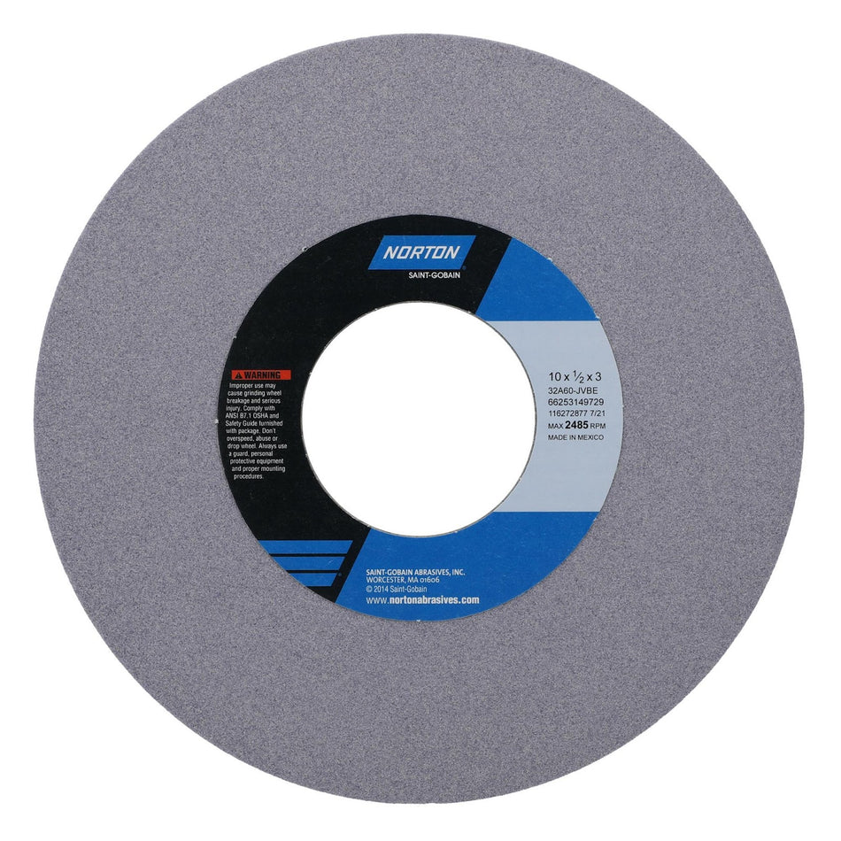Norton 10 x 1/2 x 3 in Type 01 Toolroom Wheel 32A 60 J VBE