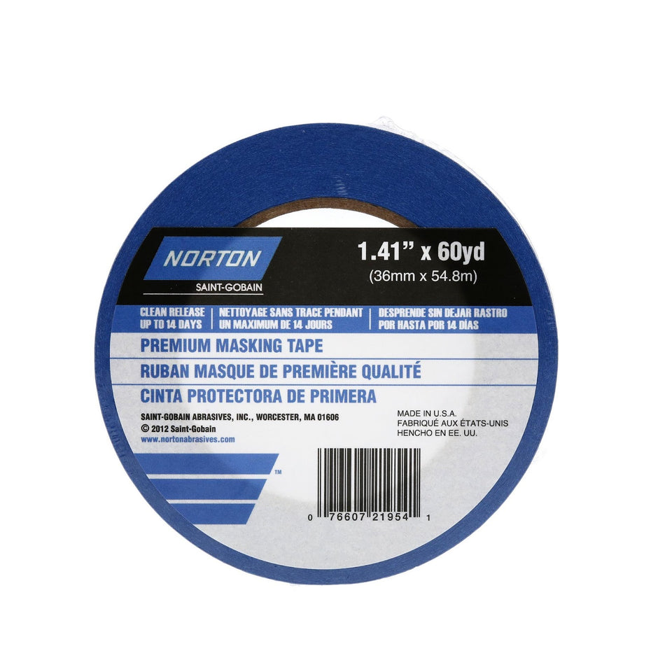 Norton 1-1/2 in x 60 yds Blue-Core 14 Day Masking Tape, 24-Pack