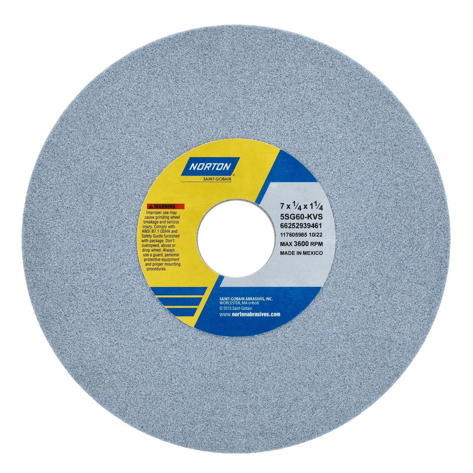 Norton 7 x 1/4 x 1-1/4 in SG Type 01 Toolroom Wheel 5SG 60 K VS