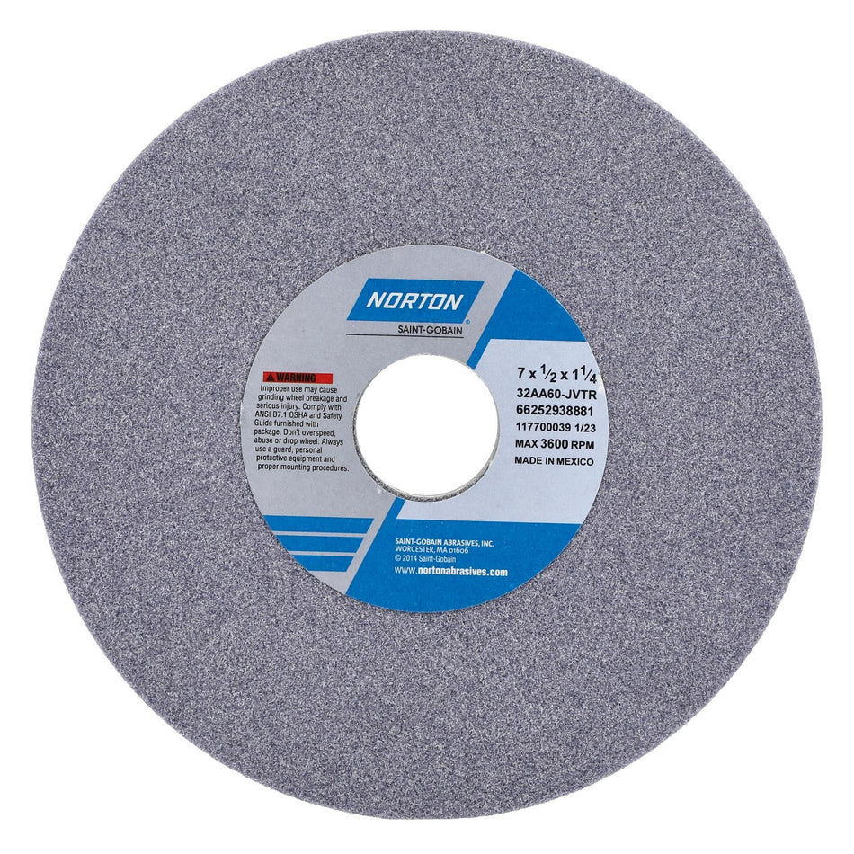 Norton 7 x 1/2 x 1-1/4 in Type 01 Toolroom Wheel 32AA 60 J VTR