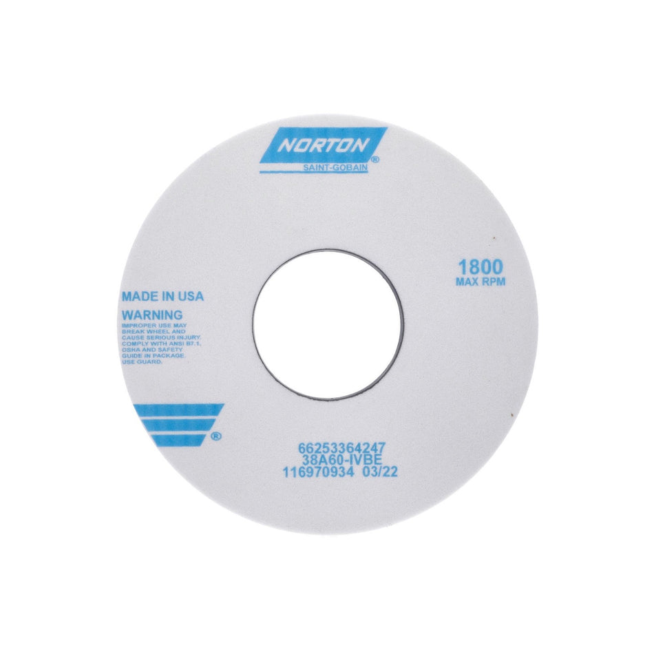 Norton 14 x 1-1/2 x 5 in Type 01 Toolroom Wheel 38A 60 I VBE