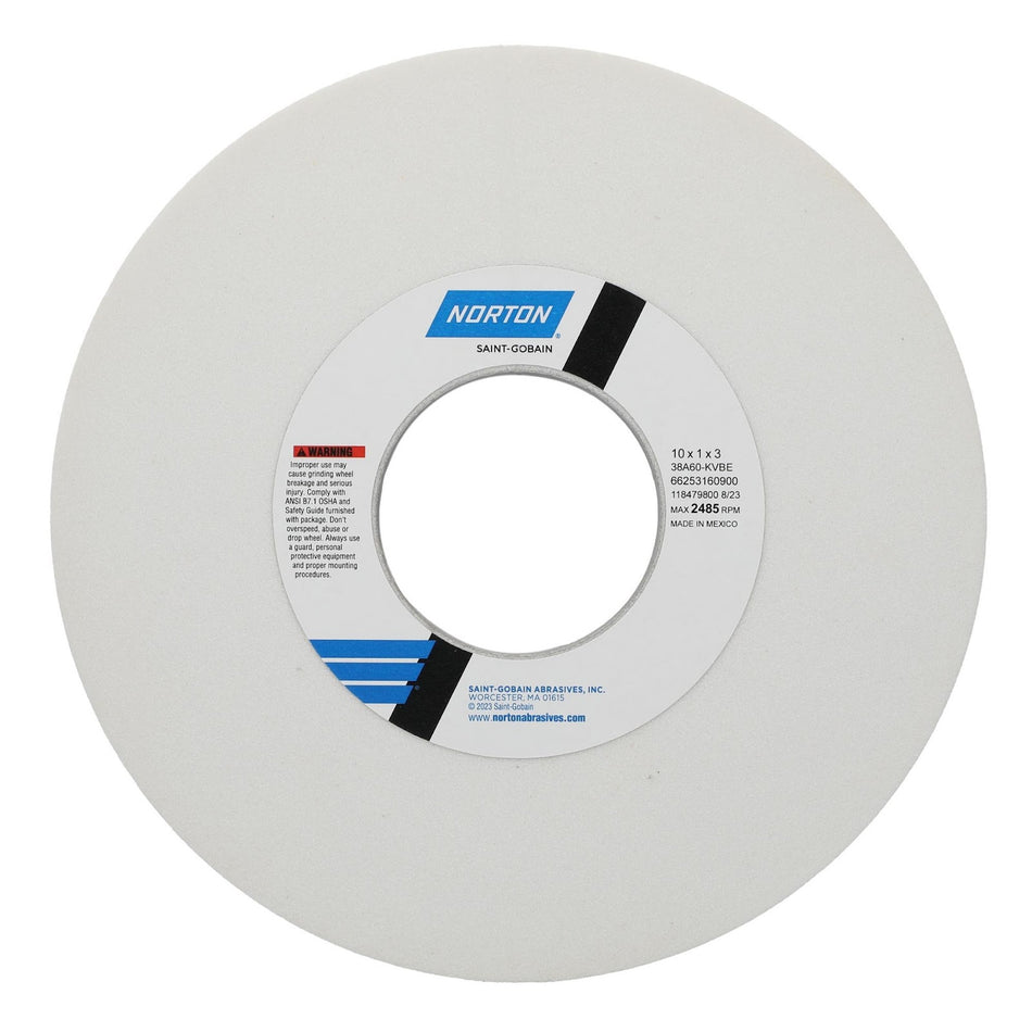 Norton 10 x 1 x 3 in Type 01 Toolroom Wheel 38A 60 K VBE