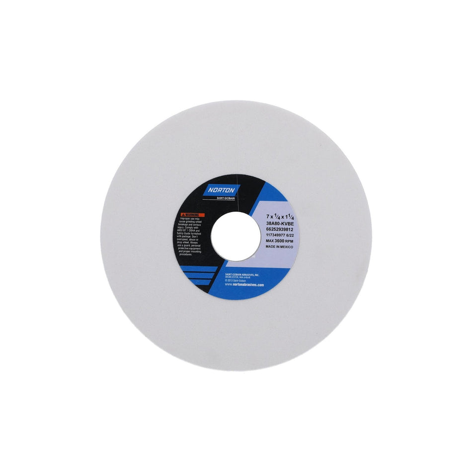 Norton 7 x 1/4 x 1-1/4 in Type 01 Toolroom Wheel 38A 80 K VBE