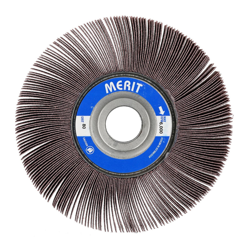 Norton 6 x 1 x 1 in High Performance Arbor Hole Flap Wheel P80 Grit ARY03 Aluminum Oxide, 5-Pack