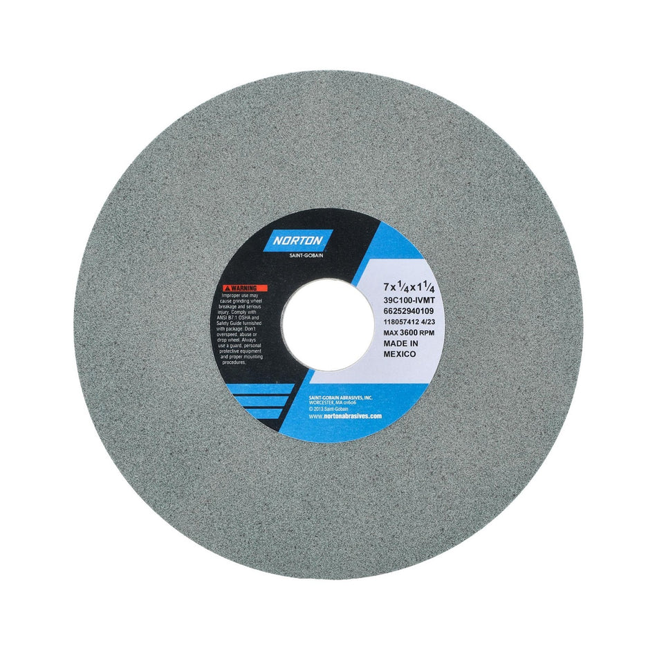 Norton 7 x 1/4 x 1-1/4 in Type 01 Toolroom Wheel 39C 100 J VMT
