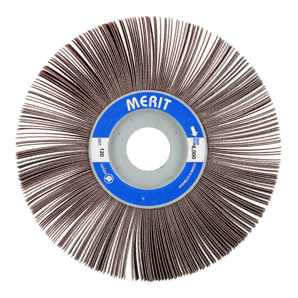 Norton 6 x 1/2 x 1 in High Performance Arbor Hole Flap Wheel P120 Grit ARY03 Aluminum Oxide, 10-Pack