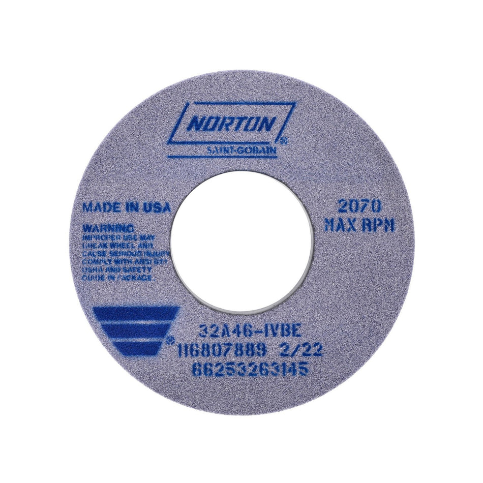 Norton 12 x 1-1/2 x 5 in Type 01 Toolroom Wheel 32A 46 I VBE