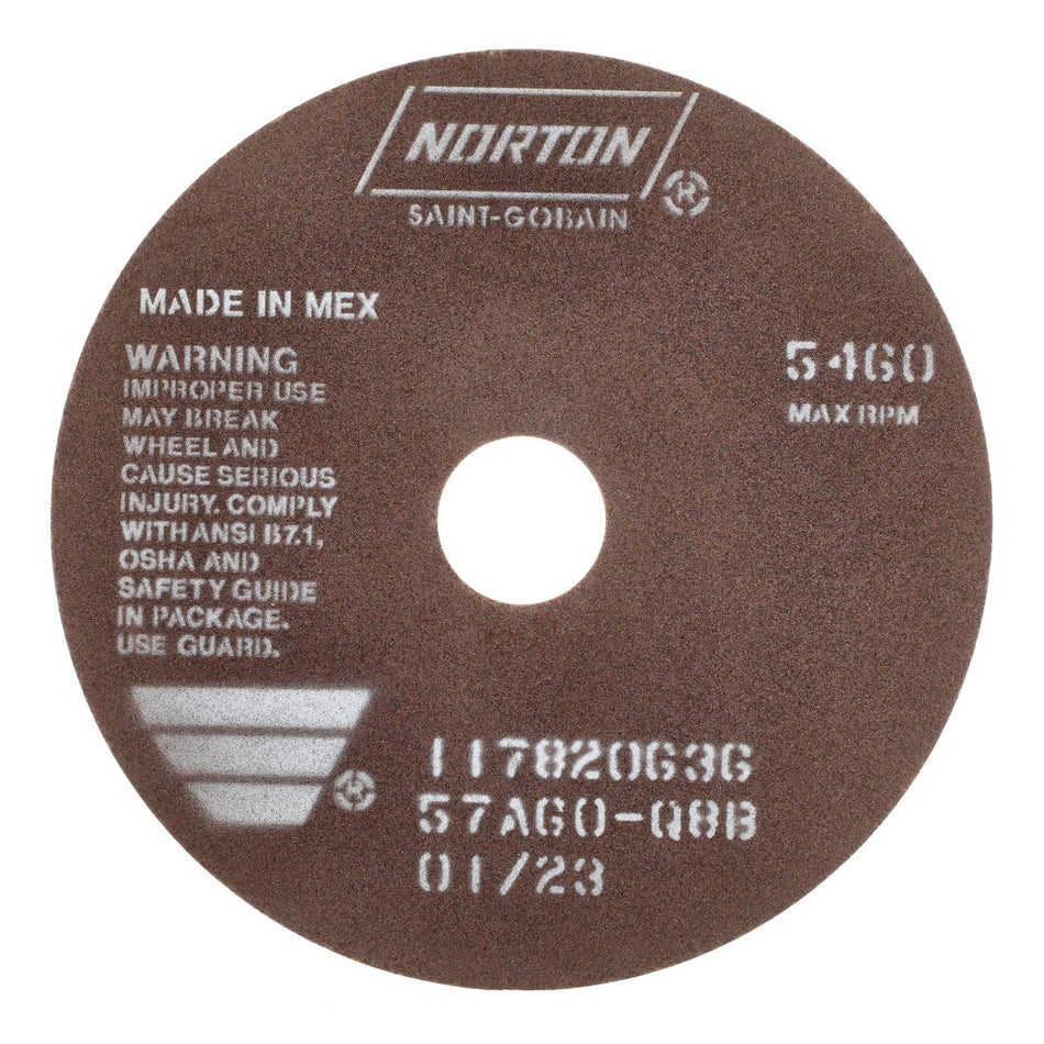 Norton 7 x 1/32 x 1-1/4 in B Type 41 Non-Reinforced Cut-Off Wheel AO 60 Grit Q B, 25-Pack