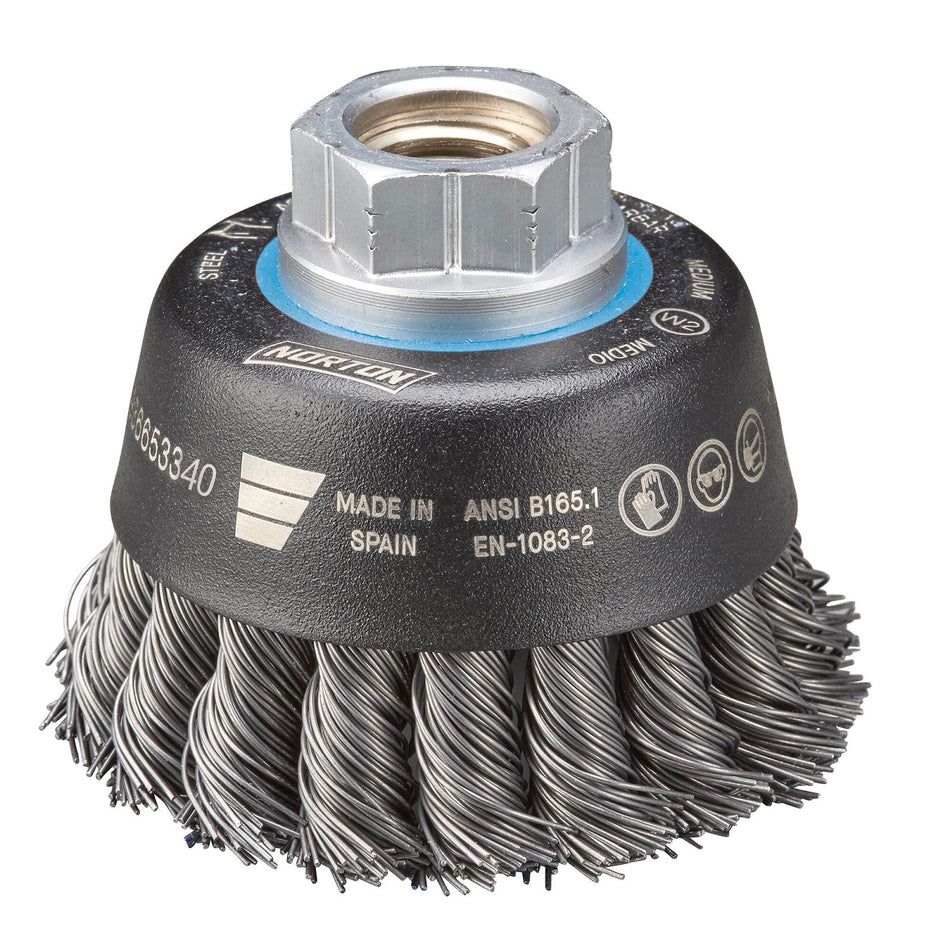 Norton 2-3/4 in x 0.02 in x 5/8 in-11 BlueFire Cup Brush