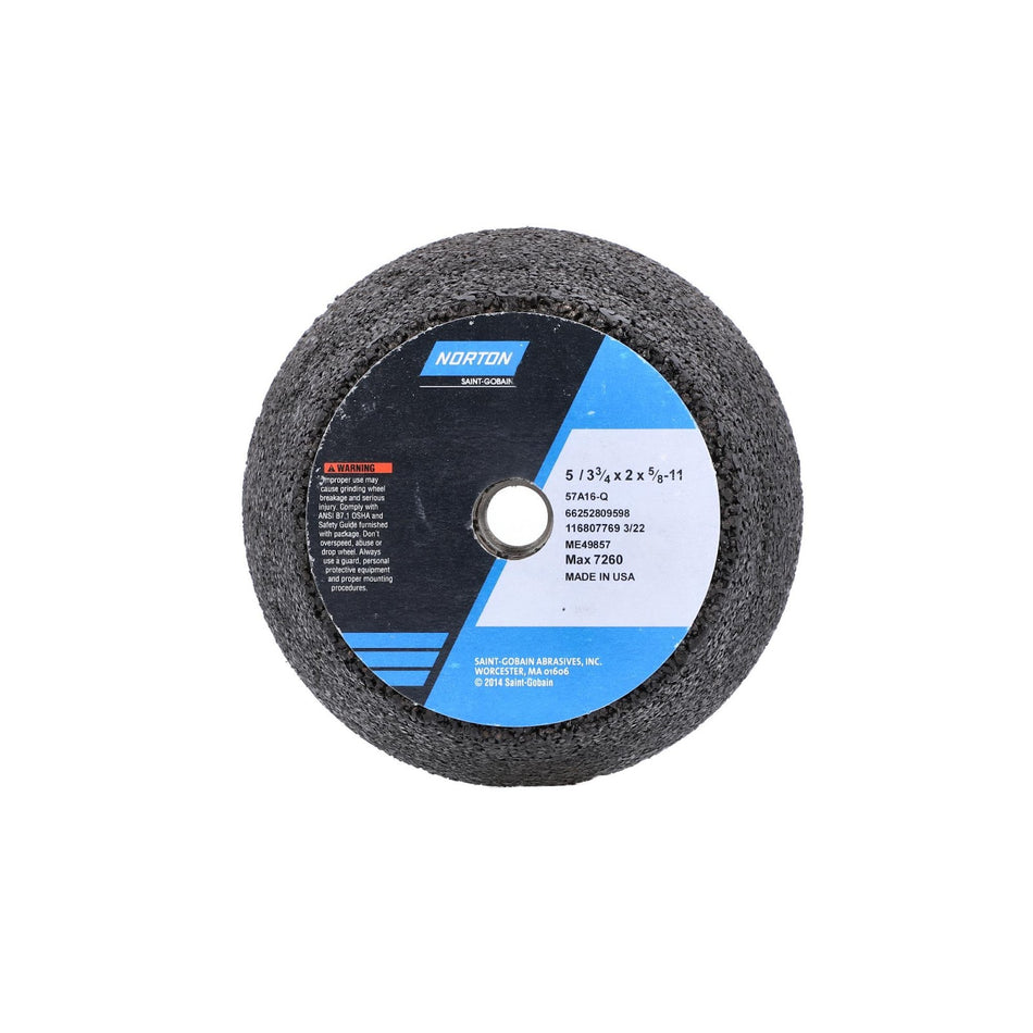 Norton 5 x 2 x 5/8 x 1 in Gemini Type 11 Portable Snagging Wheel 57A 16 O B7