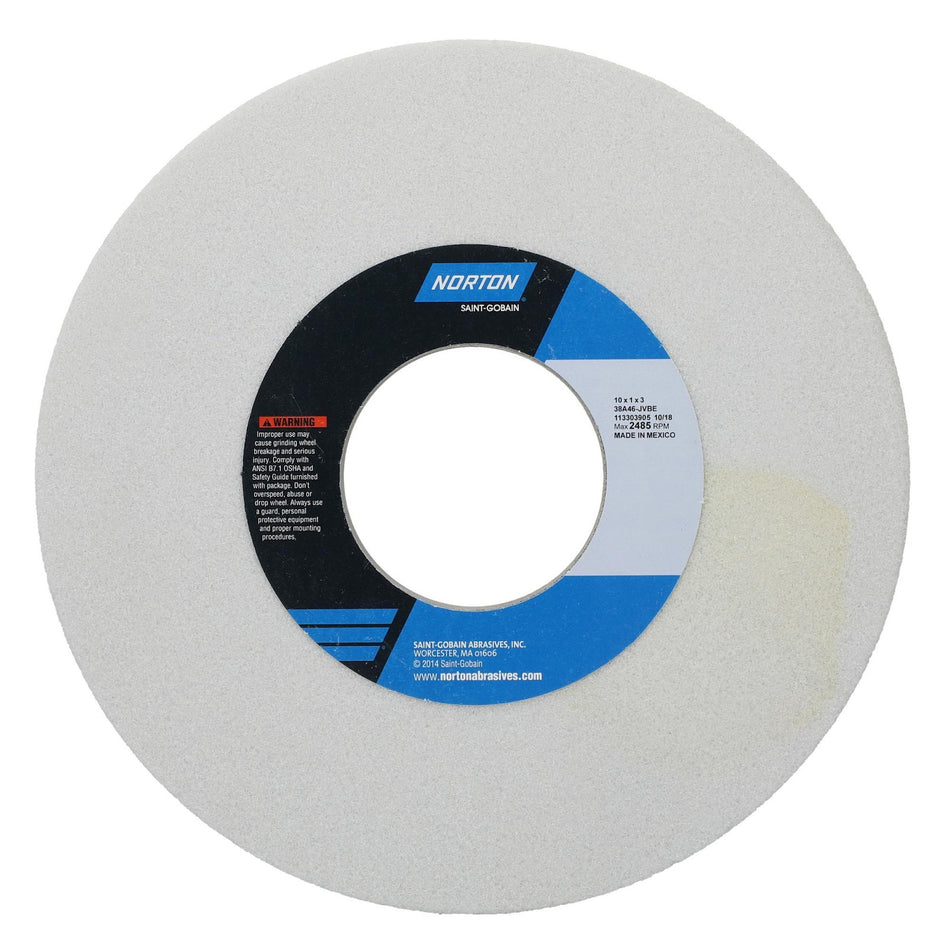 Norton 10 x 1 x 3 in Type 01 Toolroom Wheel 38A 46 J VBE