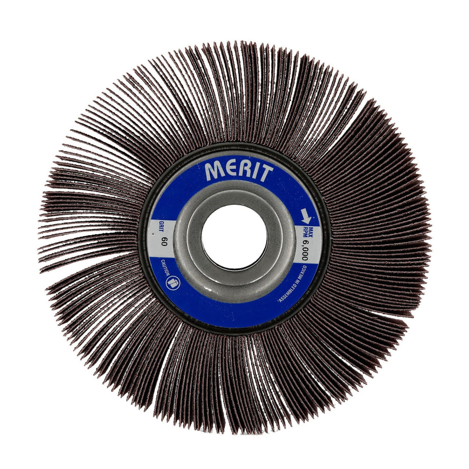 Norton 6 x 1-1/2 x 1 in High Performance Arbor Hole Flap Wheel P60 Grit ARY03 Aluminum Oxide, 5-Pack