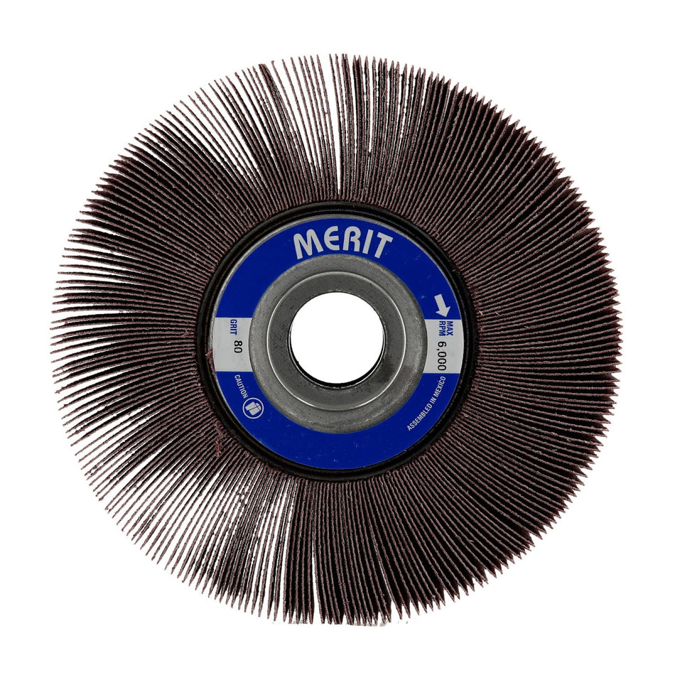 Norton 6 x 2 x 1 in High Performance Arbor Hole Flap Wheel P80 Grit ARY03 Aluminum Oxide, 5-Pack