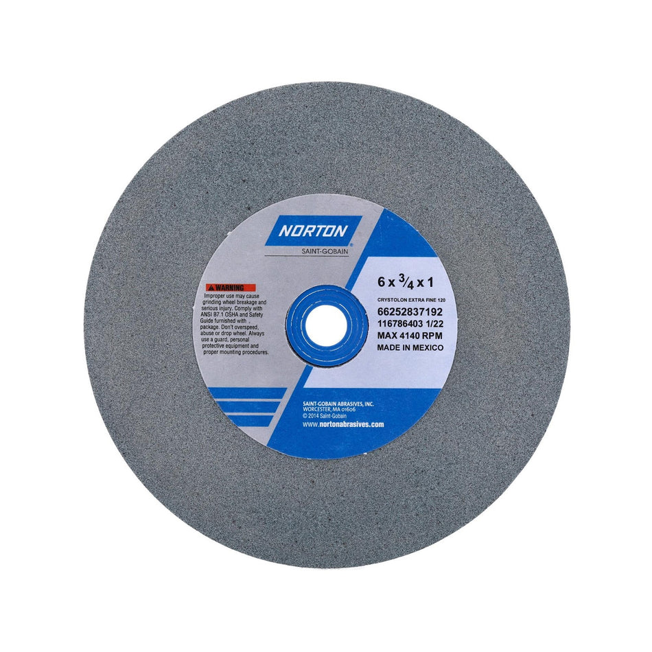 Norton 6 x 3/4 x 1 in Gemini Bench Straight Wheel 01 39C 120 J VMT