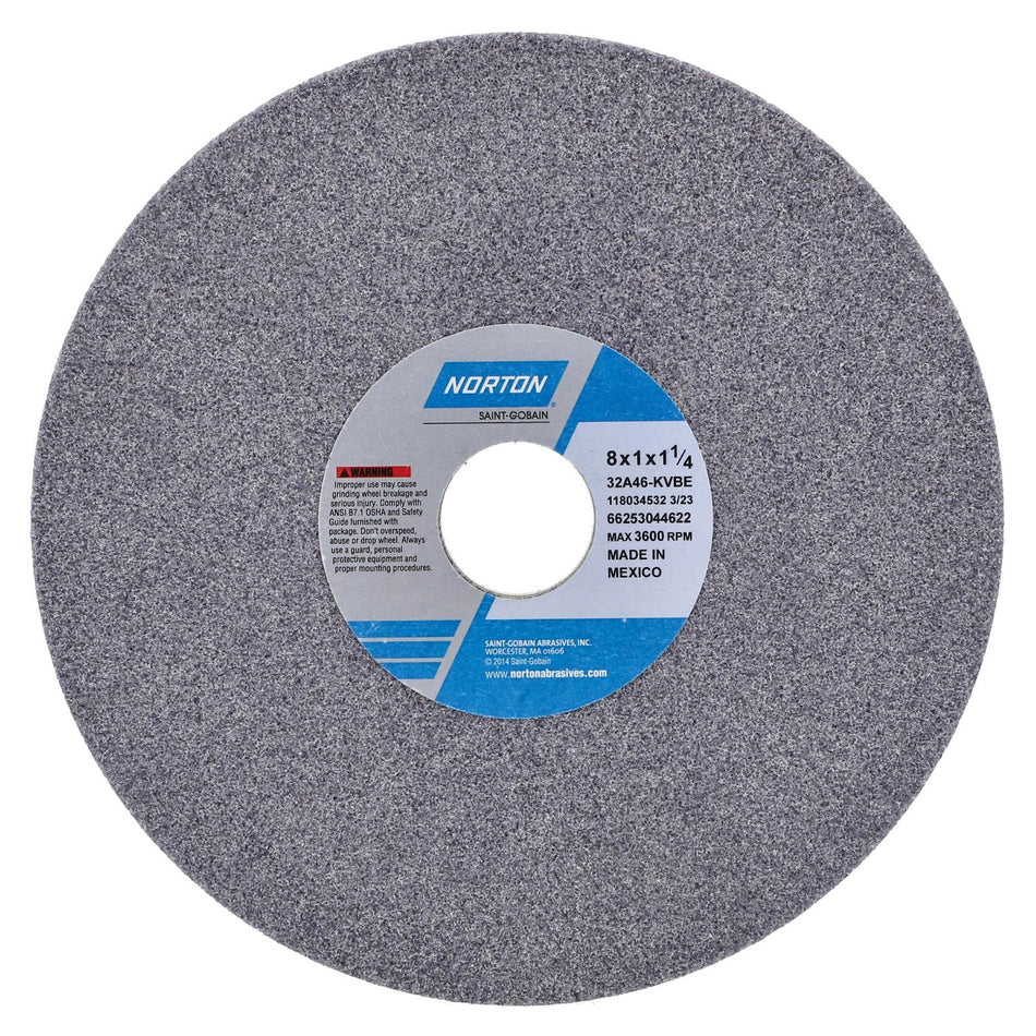 Norton 8 x 1 x 1-1/4 in Type 01 Toolroom Wheel 32A 46 K VBE