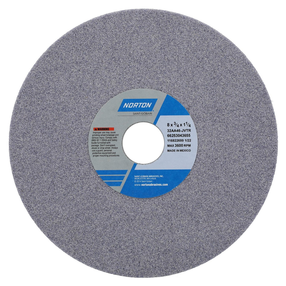 Norton 8 x 3/4 x 1-1/4 in Type 01 Toolroom Wheel 32AA 46 J VTR