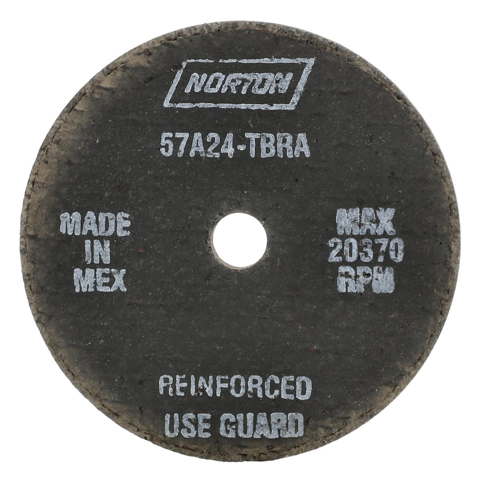 Norton 3 x 1/4 x 3/8 in Gemini Type 01 Portable Snagging Wheel 57A 24 T BRA, 25-Pack